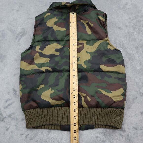 Pumpkin Vest Mens M Green Camo Full Zip Cargo Casual Outdoor Outfit - Picture 5 of 16